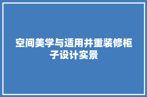 空间美学与适用并重装修柜子设计实景