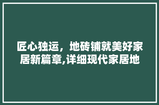 匠心独运，地砖铺就美好家居新篇章,详细现代家居地砖装修设计