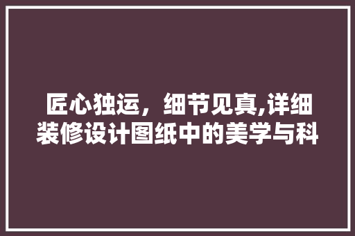 匠心独运，细节见真,详细装修设计图纸中的美学与科学