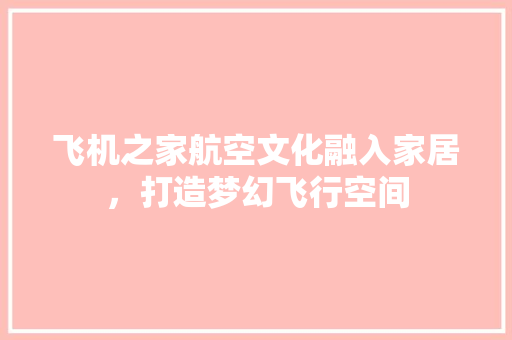 飞机之家航空文化融入家居，打造梦幻飞行空间