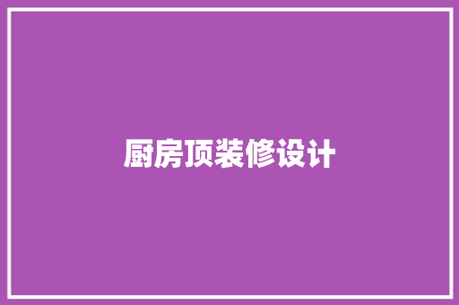 厨房顶装修设计