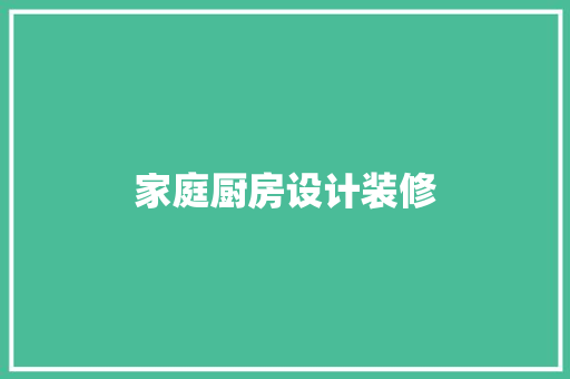 家庭厨房设计装修