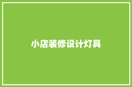 小店装修设计灯具