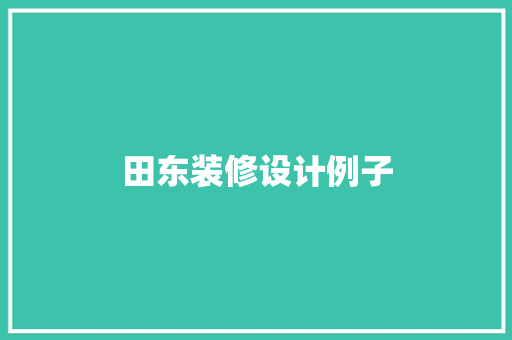 田东装修设计例子